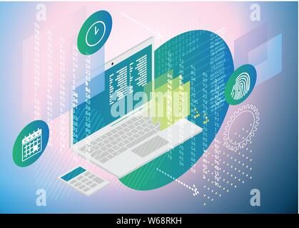 Software Development Abstract - Illustration as EPS 10 File Stock Vector
