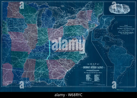 Map of the Cincinnati Southern Railway and connections Published