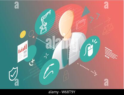 Industrial Performance - Abstract Illustration as EPS 10 File Stock Vector