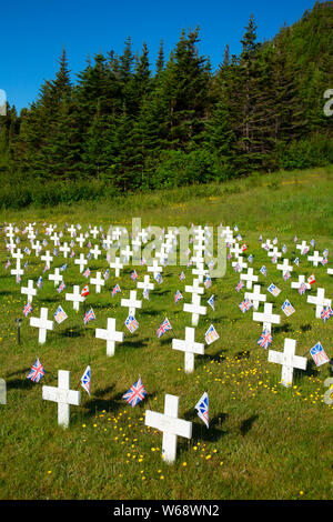 Southern Shore Legion crosses, Ferryland, Newfoundland and Labrador, Canada Stock Photo