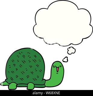 cute cartoon turtle with thought bubble Stock Vector