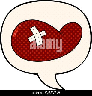 cartoon injured gall bladder with speech bubble in comic book style Stock Vector