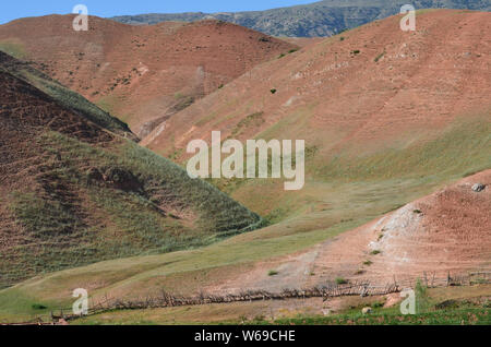 Arid landscapes in the Hissar mountains, a nature reserve within the Pamir-Alay range, southeastern Uzbekistan Stock Photo