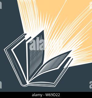 Mystery Open Book With Shining Pages Fantasy Book With Magic Light Sparkles  And Stars Vector Illustration Stock Illustration - Download Image Now -  iStock