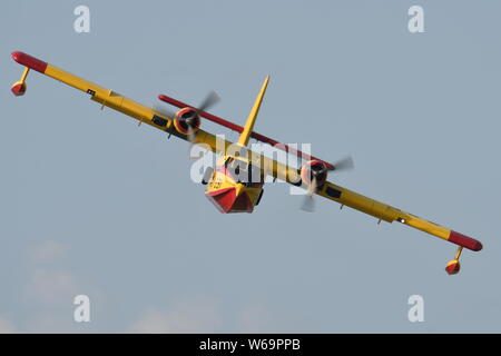 CANADAIR CL-215 WATER BOMBER USED FOR FIGHTING FIRES. Stock Photo