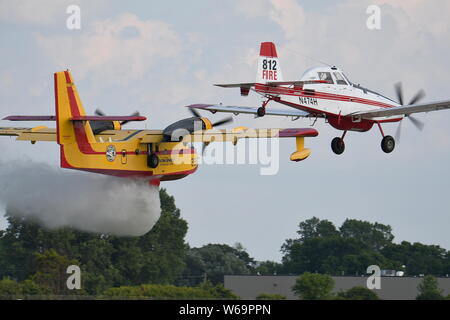 CANADAIR CL-215 WATER BOMBER USED FOR FIGHTING FIRES. Stock Photo