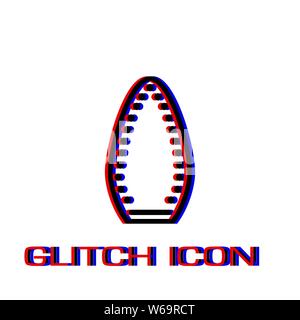 Iron icon flat. Simple pictogram - Glitch effect. Vector illustration symbol Stock Vector
