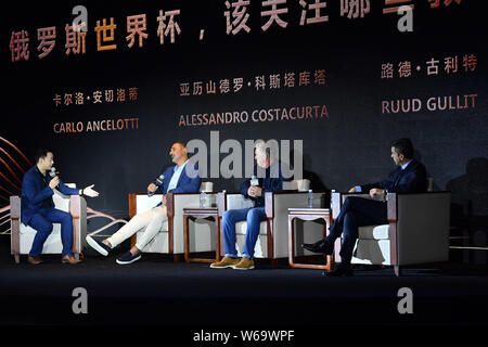 (From second left) Dutch football manager and former football player Ruud Gullit, Italian football managers and former football players Carlo Ancelott Stock Photo