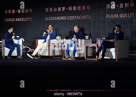 (From second left) Dutch football manager and former football player Ruud Gullit, Italian football managers and former football players Carlo Ancelott Stock Photo