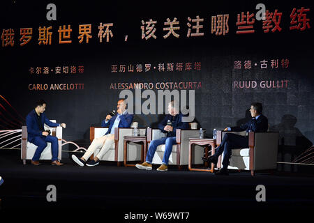 (From second left) Dutch football manager and former football player Ruud Gullit, Italian football managers and former football players Carlo Ancelott Stock Photo