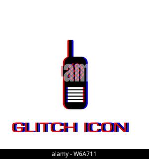 Baby monitor icon flat. Simple pictogram - Glitch effect. Vector illustration symbol Stock Vector