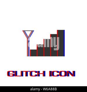 Volume adjustment icon flat. Simple pictogram - Glitch effect. Vector illustration symbol Stock Vector