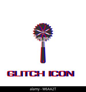 Maracas icon flat. Simple pictogram - Glitch effect. Vector illustration symbol Stock Vector