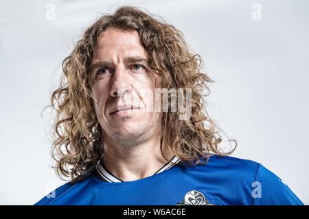 **EXCLUSIVE**Portrait of Spanish retired football player Carles Puyol for the 2018 Super Penguin Soccer Celebrity Game in Shanghai, China, 31 May 2018 Stock Photo