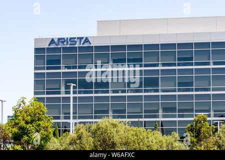 July 30, 2019 Santa Clara / CA / USA - Arista Networks (previously Arastra) is a computer networking company headquartered in Silicon Valley; The comp Stock Photo