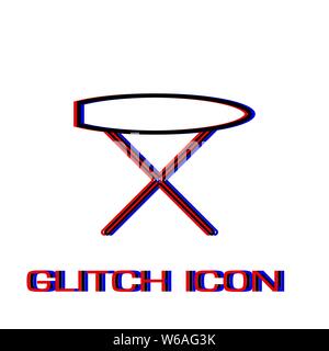 Ironing board icon flat. Simple pictogram - Glitch effect. Vector illustration symbol Stock Vector