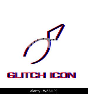 Pliers icon flat. Simple pictogram - Glitch effect. Vector illustration symbol Stock Vector