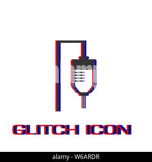 Drop counter icon flat. Simple pictogram - Glitch effect. Vector illustration symbol Stock Vector