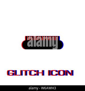 Comb icon flat. Simple pictogram - Glitch effect. Vector illustration symbol Stock Vector