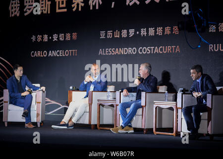 (From second left) Dutch football manager and former football player Ruud Gullit, Italian football managers and former football players Carlo Ancelott Stock Photo