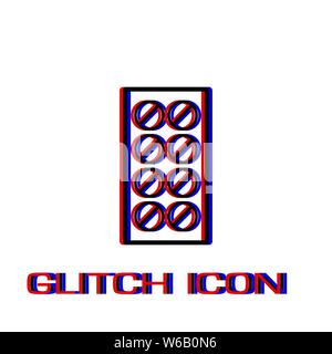 Pills icon flat. Simple pictogram - Glitch effect. Vector illustration symbol Stock Vector