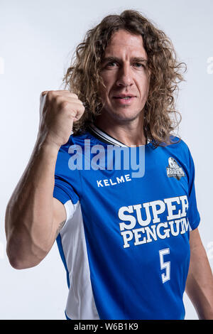 **EXCLUSIVE**Portrait of Spanish retired football player Carles Puyol for the 2018 Super Penguin Soccer Celebrity Game in Shanghai, China, 31 May 2018 Stock Photo