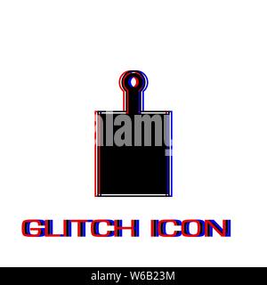 Cutting board icon flat. Simple pictogram - Glitch effect. Vector illustration symbol Stock Vector