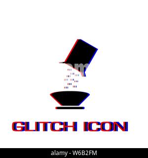 Cereal icon flat. Simple pictogram - Glitch effect. Vector illustration symbol Stock Vector