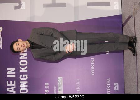 South Korean actor Jung Hae-in attends a fan meeting in Hong Kong, China, 18 June 2018. Stock Photo