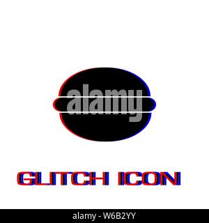 Hamburger icon flat. Simple pictogram - Glitch effect. Vector illustration symbol Stock Vector