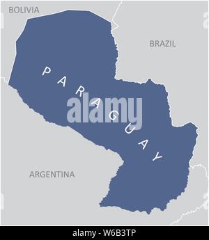 The Paraguay region map in South America Stock Vector