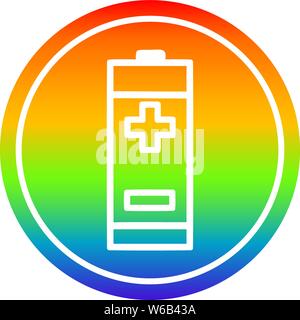 battery circular icon with rainbow gradient finish Stock Vector Image ...
