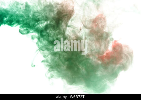 A cloud of green smoke coming down and dissolving in the air. Print for t-shirt. Toxic ink. Stock Photo