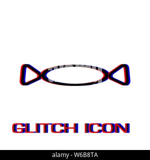 Candy icon flat. Simple pictogram - Glitch effect. Vector illustration symbol Stock Vector