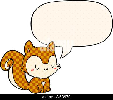 cartoon squirrel with speech bubble in comic book style Stock Vector