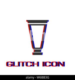 Tube container cream icon flat. Simple pictogram - Glitch effect. Vector illustration symbol Stock Vector