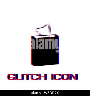 Packaging icon flat. Simple pictogram - Glitch effect. Vector illustration symbol Stock Vector