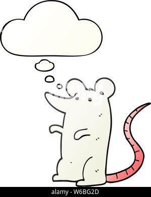 cartoon rat with thought bubble in smooth gradient style Stock Vector
