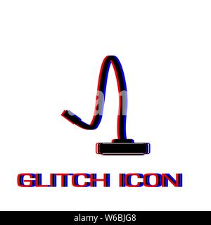 Vacuum Cleaner icon flat. Simple pictogram - Glitch effect. Vector illustration symbol Stock Vector
