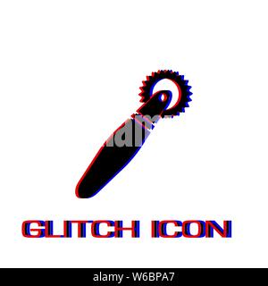 Kitchenware icon flat. Simple pictogram - Glitch effect. Vector illustration symbol Stock Vector