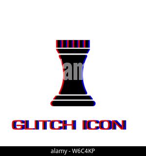 Strategy icon flat. Simple pictogram - Glitch effect. Vector illustration symbol Stock Vector
