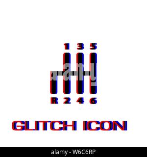 Transmission icon flat. Simple pictogram - Glitch effect. Vector illustration symbol Stock Vector
