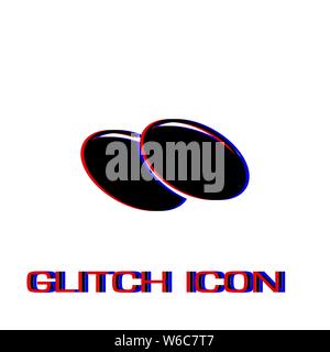 Olives icon flat. Simple pictogram - Glitch effect. Vector illustration symbol Stock Vector