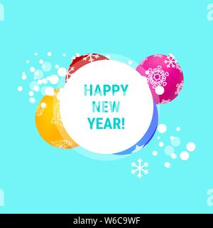 Colorful Abstract Christmas Balls. Merry Christmas and Happy New Year Background, Template. Christmas Greeting Card. Vector Illustration. Stock Vector
