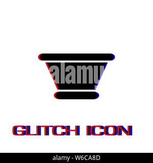 Clay pot icon flat. Simple pictogram - Glitch effect. Vector illustration symbol Stock Vector