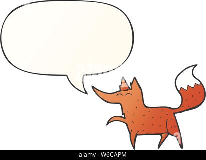 cartoon fox with speech bubble in smooth gradient style Stock Vector