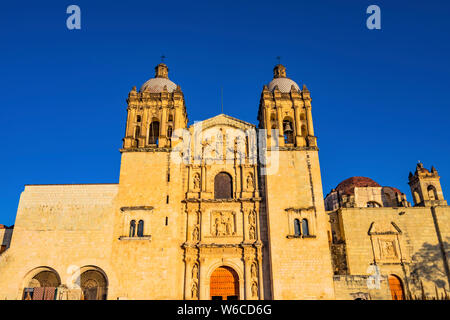 Santo Domingo de Guzman Facade Church Monastery Oaxaca Mexico. Built between 1575 to 1857 Stock Photo