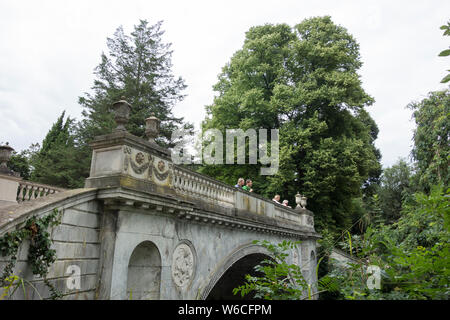 The ornamental stone bridge at Chiswick House, a Palladian villa in Chiswick, in west London, UK Stock Photo