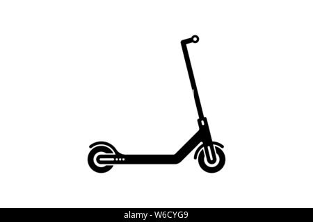 Vector black electric kick scooter icon modern flat design on white background EPS10 Stock Vector