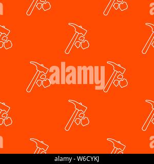 Minning hand hammer pattern vector orange Stock Vector